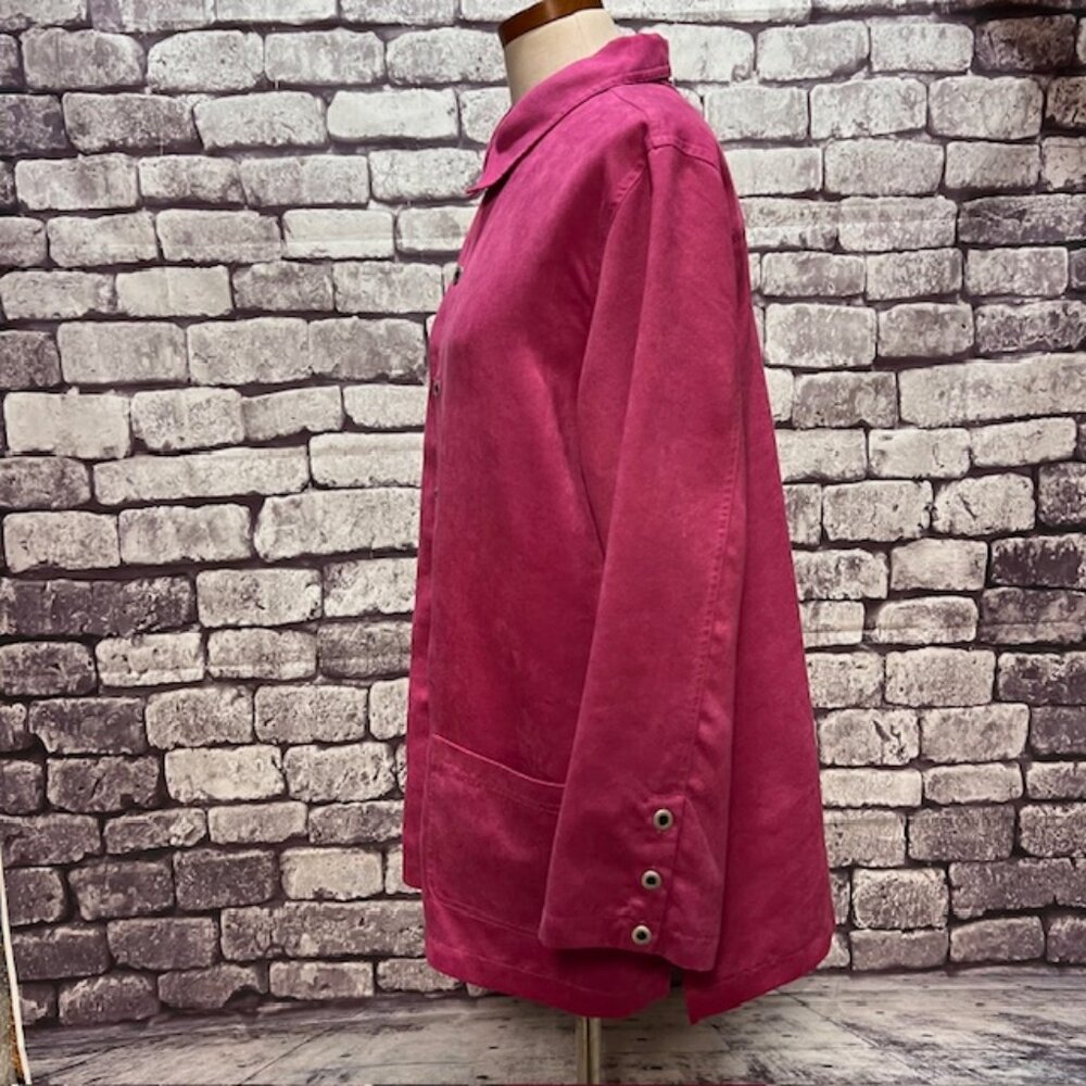 Chico's Design Raspberry Colored Button Down Blou… - image 3